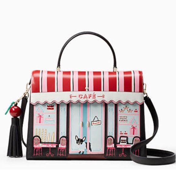 NWOT Rare Kate Spade Ma Cherrie Cafe Leather Satchel Bag - Picture 2 of 16